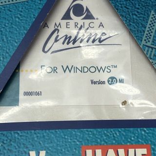 RARE AOL American Online For Windows 2.  0 Vintage 1994 3.  5 