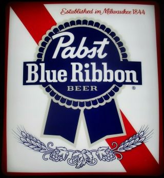 2015 Pabst Blue Ribbon Beer Sign Led Lighted Pub Bar Pbr Man Cave