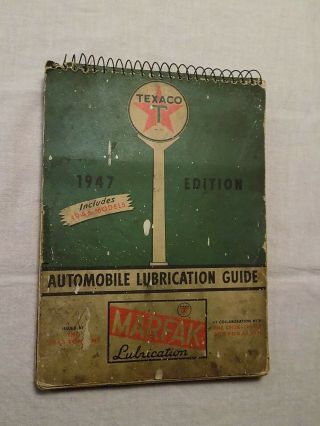 1947 Edition Texaco Chek - Chart Marfak Automotive & Motorcycle Lubrication Guide