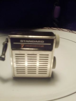 Vintage Japan Standard 7 Transistor Miniature Micro Radio Sr G433 Black 1960 Spy