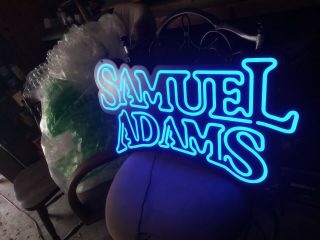 Sam Adams Beer Sign Led Neo Neon Pub Light Bar Tavern Issue Man Cave Rec Room