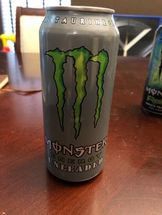 Monster Energy Unleaded 16 Ounce Can Rare.  Made 2015 & 2016.  1 Full Can