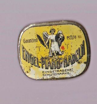 Vintage Gramophone Needles Tin Engel - Piano - Nadeln Made Germany With Contents