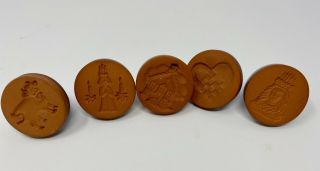 Rycraft Terracotta Cookie Stamp Press 2 " Angel 1 & 2 Cow House Home Heart Lot 5
