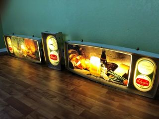 3 Piece Large Schaefer Beer Lighted Sign With Clock