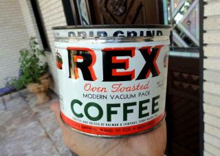 Rex Oven Toasted Coffee Tin Hulman & Co Terre Haute,  Evansville,  In Mattoon,  Il