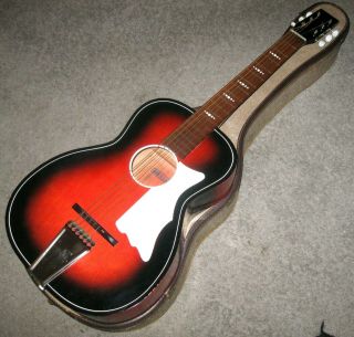 Vintage 1970 Harmony Acoustic Guitar W/ Case Sunburst Finish