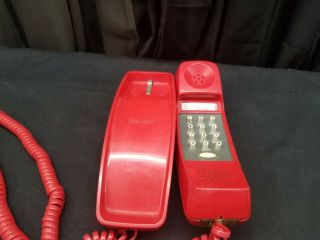 Vintage Gte Automatic Electric Bright Red Model 981 Push Button Telephone Ph - 4