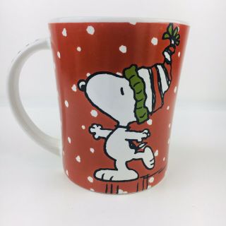 Snoopy Mug Christmas Happy Holidays Peanuts Coffee Cup Dog Red Green Gibson
