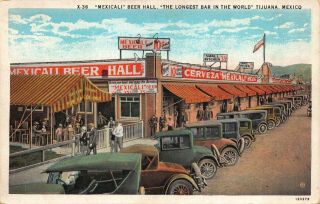 Postcard Mexicali Beer Hall & Automobiles Tijuana Baja California Mexico 123101