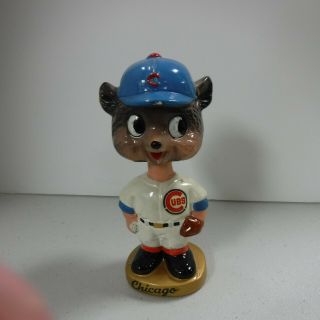 Chicago Cubs Vintage Nodder Bobble Head Baseball Gold Base Japan 1960 