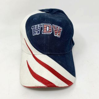 Wdw Walt Disney World Hat Cap Red White Blue American Flag Cotton Adjustable