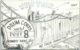 Vintage St.  Paul Minnesota Postcard Schmidts Brewing Co Drum Corp / Manhattan