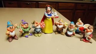 Snow White And The 7 Dwarfs Christmas Ornaments Walt Disney Schmid Complete Set