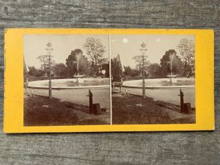 Baltimore Maryland Stereoview Fountain In Druid Hill Park C1870