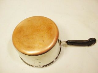 Vtg Revere Ware Copper Clad Bottom 1 Cup Measuring Butter Warmer Stainless Steel 3