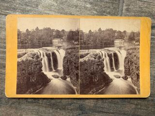 Paterson Jersey Stereoview Looking West From Chasm Bridge By Reid 1870s
