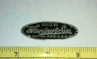 Vintage H.  Gerstner & Sons Dayton Ohio Advertising Thin Metal Emblem Tool Chest?