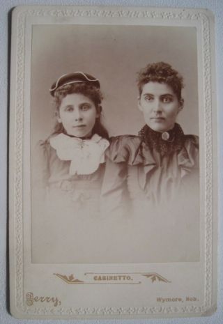 Wymore Ne Vintage Photograph Of Girl And Woman Studio Photo; No Id