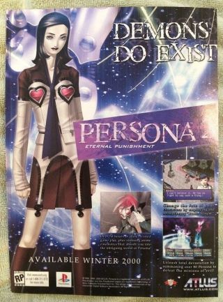Persona Poster Ad Print Playstation Ps1 Retro