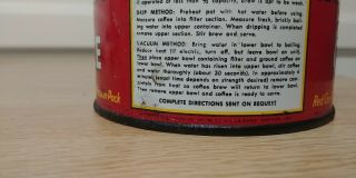 Vintage Hills Bros.  Coffee Tin - - 454 Grams c1939 Red Can Brand 2