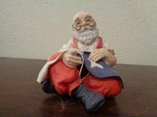Midwest Of Cannon Falls Santa Sewing American Flag Figure Patriotic 4th Of July