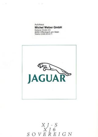 1990 Jaguar Xj6 Xjs Daimler German Sales Brochure