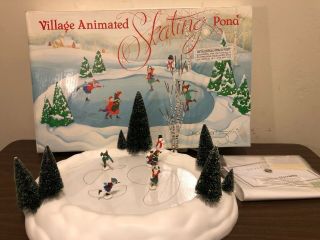 Dept 56 Village Animated Skating Pond Christmas 5229 - 9 Winter Scene Boxed