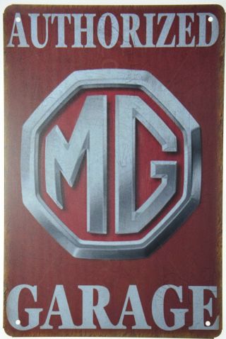 Mg Garage Mgb Mga Parts Service Repair Mechanic Retro Metal Tin Sign 8x12 "