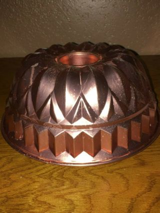 Vintage Coppertone Aluminum Bundt Cake Pan Mold -