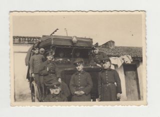 Bulgarian Soldiers Pose To Old Military Truck Vintage 1930s Orig Photo (25465)