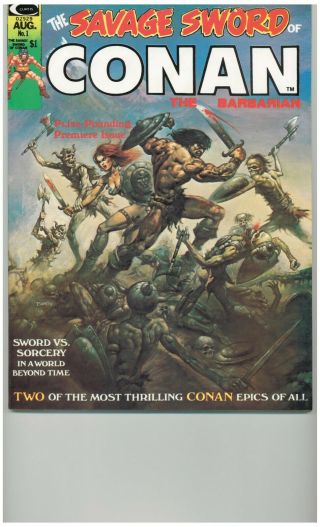 The Savage Sword Of Conan 1 1974 Curtis Boris Vallejo & Red Sonja