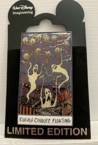 Disney Wdi Haunted Mansion Tarot Card Ghosts Eleven Candles Floating Le200 Pin