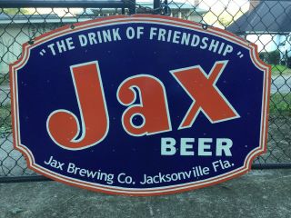 Large Jax Beer Double Sided Porcelain Sign 2
