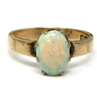 Nyjewel Vintage 9k Yellow Gold Opal Ring Size 6.  5
