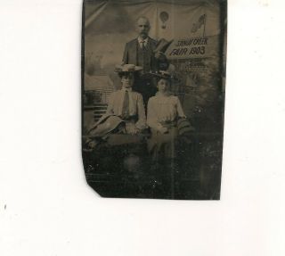 Tintype - Folks At Sandy Creek,  York Fair,  1903 Oswego County