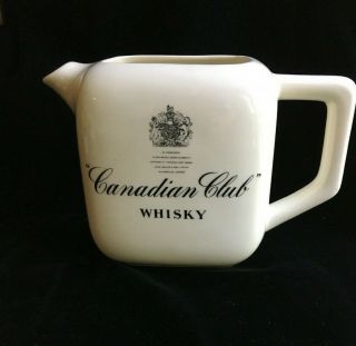 Vintage Canadian Club Whiskey Pitcher Ceramic Made In Usa Bar Advertising