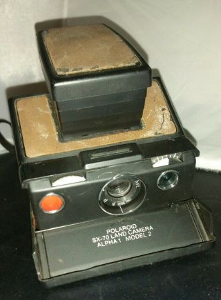 Vintage Polaroid Sx - 70 Land Camera Alpha 1 Model 2 Brown Leather As - Is