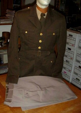 Vintage Wwii Ww2 Us Army Air Forces Pinks & Greens Uniform Named Group