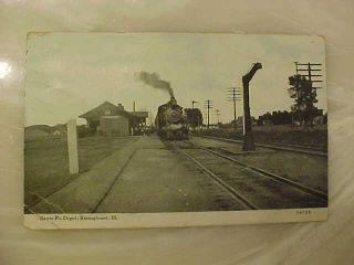 Real Photo Railroad Postcard - Santa Fe Train Depot - 1910 - Stronghurst Illinois