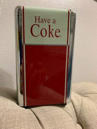 Vintage Coca - Cola ® 1992 Metal Napkin Holder Dispenser Have A Coke 7 1/4” Tall