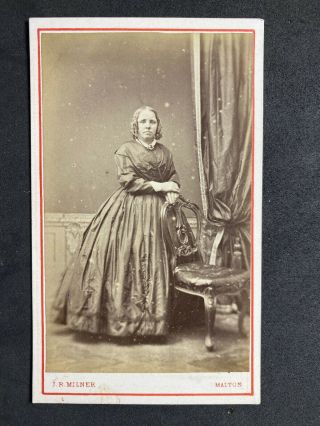 Victorian Carte De Visite Cdv: Lady Standing Full Length: Milner: Malton