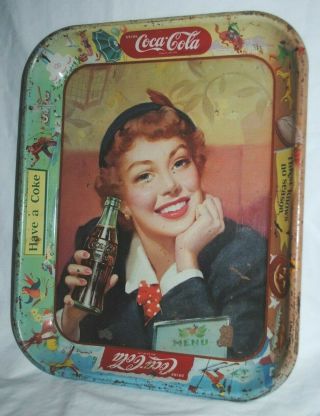 Coca - Cola,  Coke,  Vintage Metal Tray Approx.  10x13,  Thirst Knows No Season
