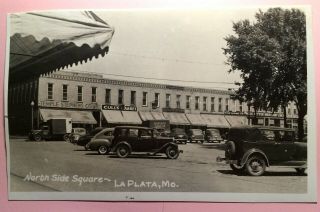 La Plata,  Missouri,  Photo Post Card 1949? Macon County,  Street Scene,  Market