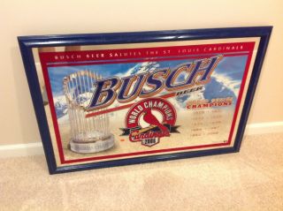 St Louis Cardinals 2006 World Series Champions Busch Beer Bar Mirror