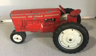 Vintage Tru Scale Tractor And 2 Row Corn Picker Steel Farm Toy 1:16 2