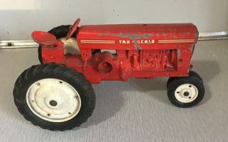 Vintage Tru Scale Tractor And 2 Row Corn Picker Steel Farm Toy 1:16 3