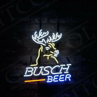 17 " X14  Busch Beer " Night Club Pub Beer Vintage Bistro Bar Shop Neon Sign Light