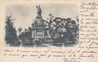 Mexico 1902 Vintage Postcard Paseo De La Reforma - Guadalajara To France