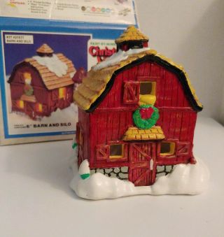 Accents Unlimited Wee Craft Christmas Village Barn Silo Hand Painted.  Kit 21577